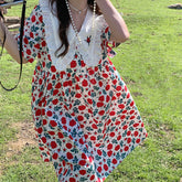 Vestido de cuello extragrande estilo cottagecore